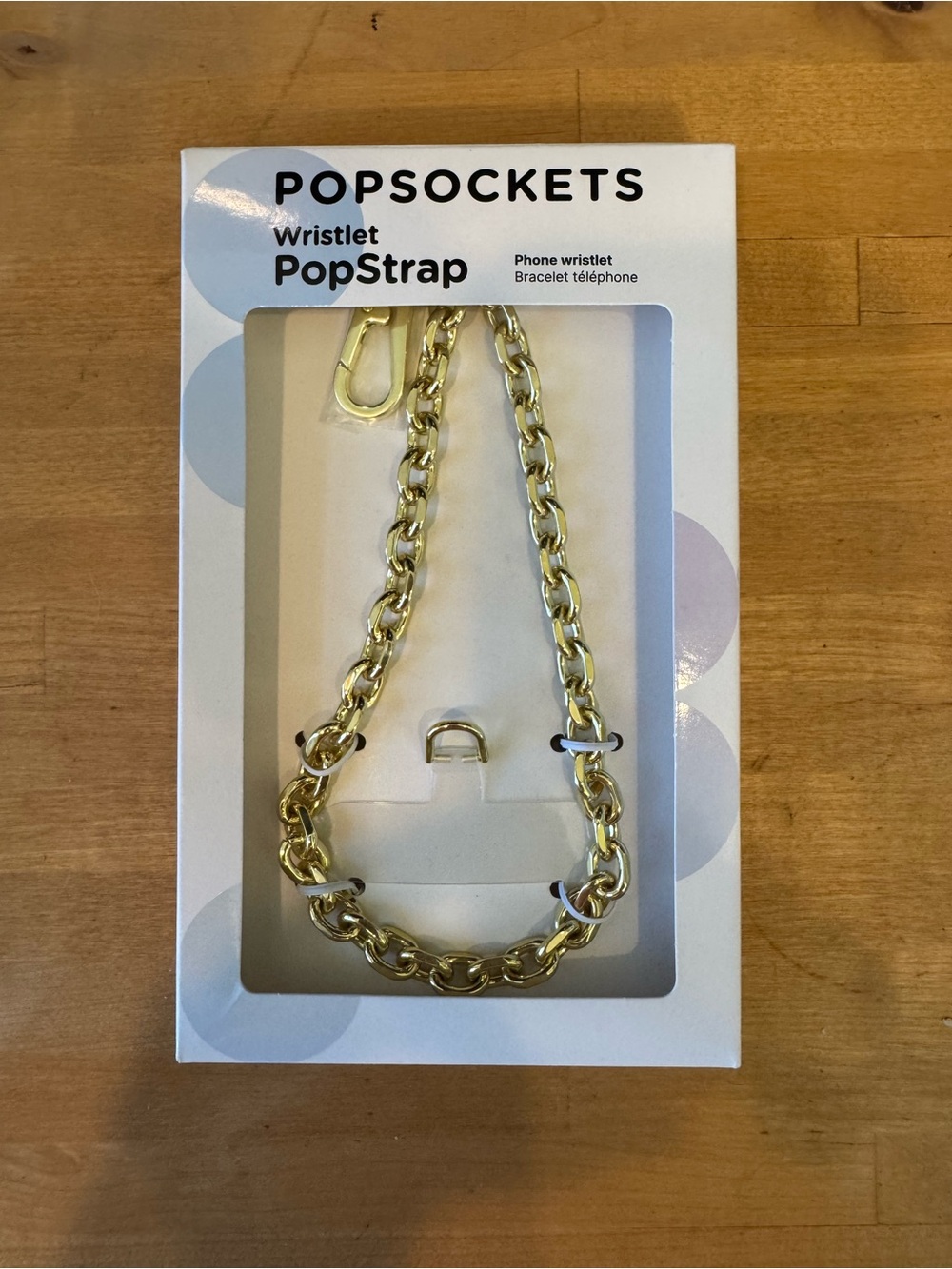 NEW PopSockets PopStrap Wristlet gold metal chain phone wrist strap